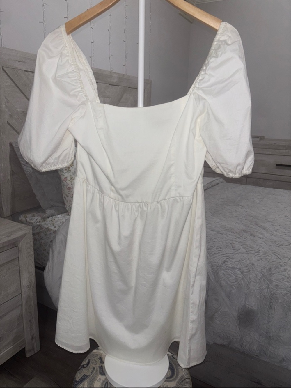 Copper Key Cream Puff Sleeve Kids Dress